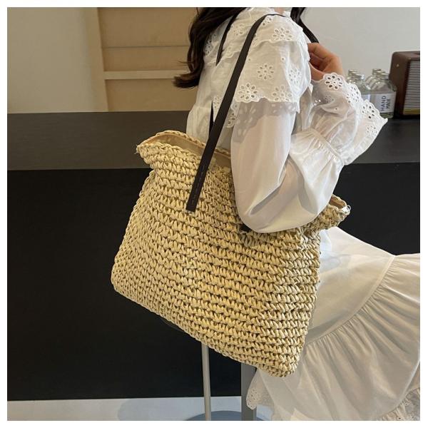 High Quality Wholesale Women'S Summer Crochet Raffia Straw Bag Handmade Designer Open Shoulder Bag Crochet Beach Bag for Women Summer Beach Totes Bag