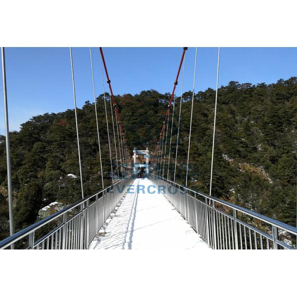 Wind Resistance Steel Wire Suspension Bridge OEM / ODM Available