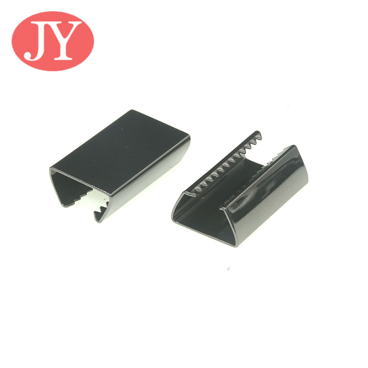 jiayang aglet metal gun color 25mm flat cord laser logo metal tipping for hoodies