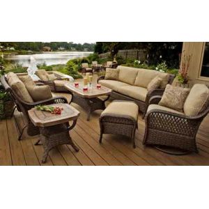 Rattan Conservatory Furniture , Resin Wicker Luxury Home Sofa Set