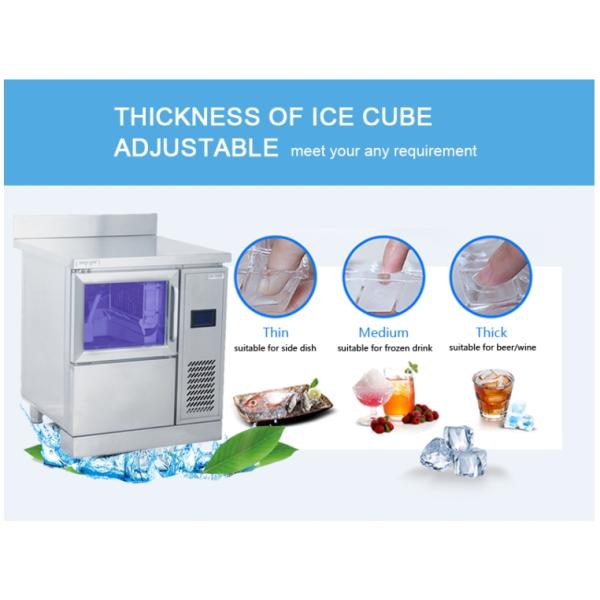 90kgs/24h Output Black Titanium Stainless Steel 304 Shell Square Ice Machine with Blue Light