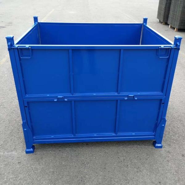 Foldable Industrial Grid Metal Pallet Box Strong Structure Storage Box