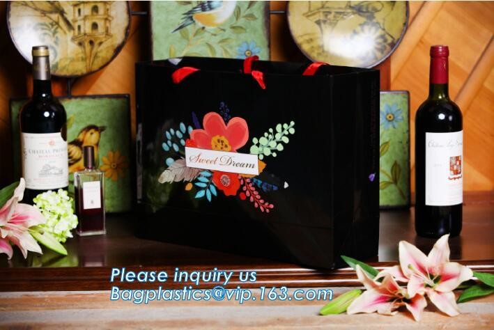 violet printing shopping bags by handmade,Gift shopping luxury carrier Bag Direct Manufacture Paper Bag logo Printing