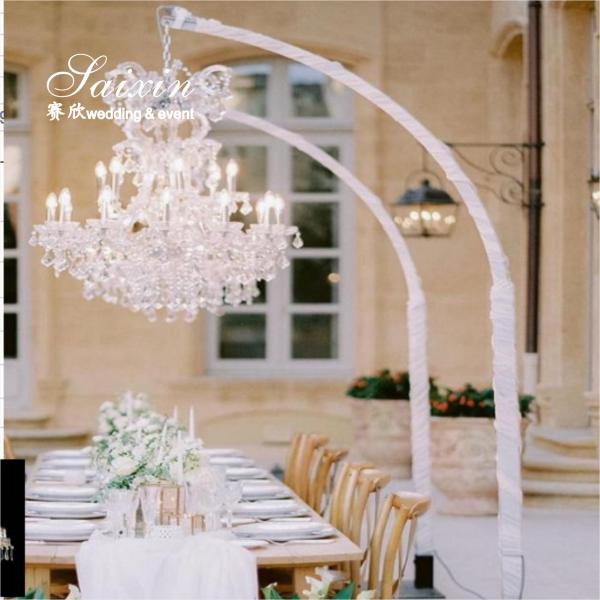 Quality Factory Supply High Quality Adjustable Chandelier Aluminum Metal Frame Stand For Wedding Outdoor Decor for sale