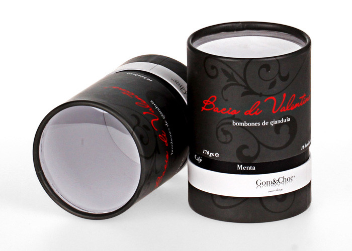 Tee Shirt Packaging Paper Tube Packaging With Tranaparency Plastic Window