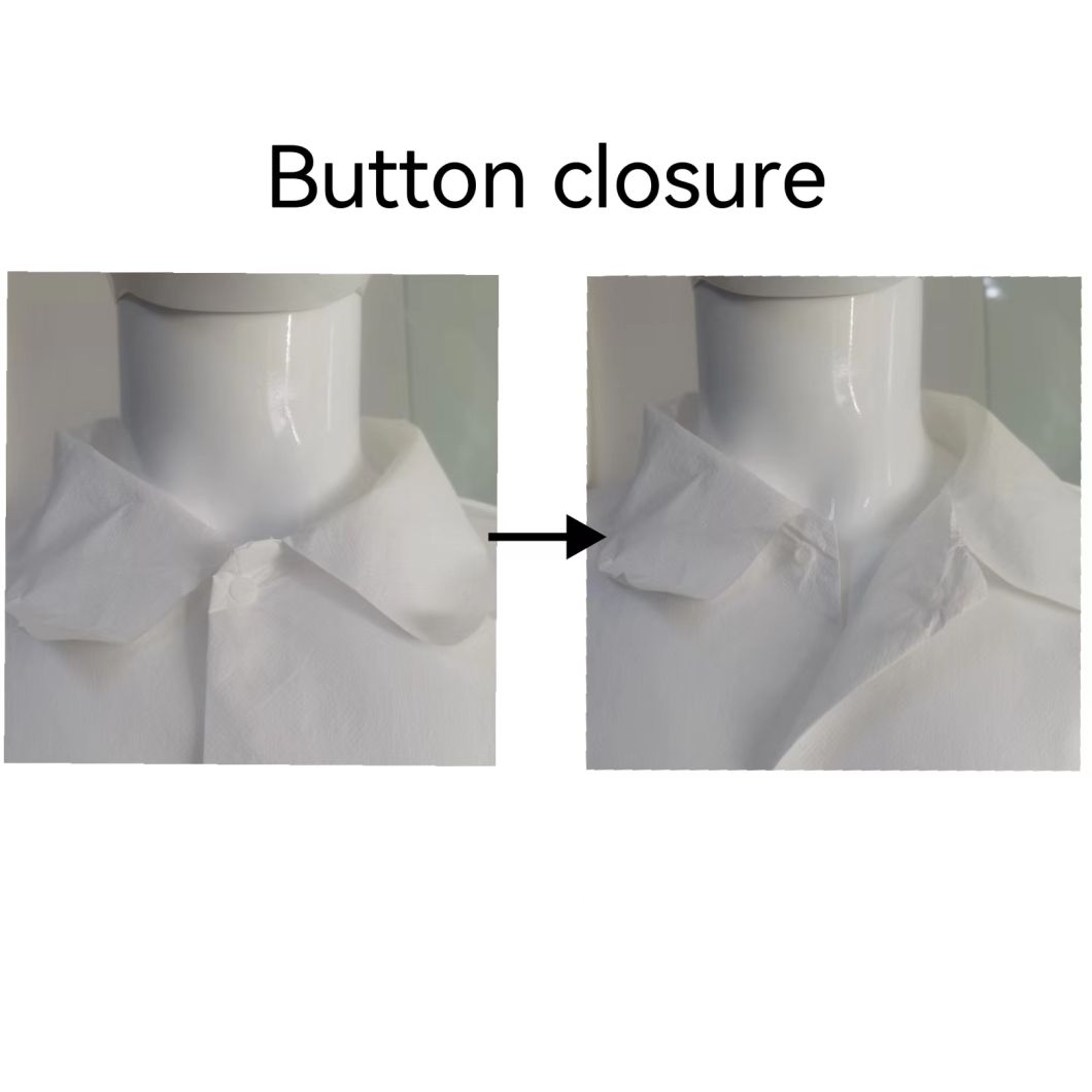 Manufacturer Disposable Microporous/PP/SMS Lab Coat with Double Collar