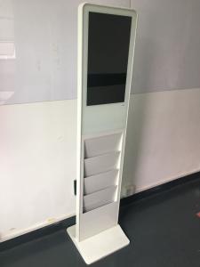 Floor Standing Digital Signage Network Kiosk Display 21.5 Inch With Newspaper Shelf
