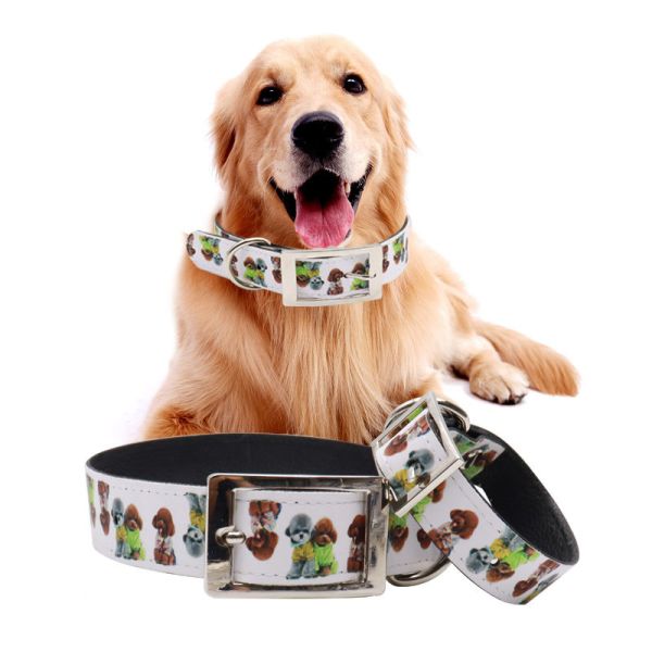PU Leather Sublimation Dog Collar Blanks With Adjustable Quick Release Buckle For Puppy Personalized Pet Collar