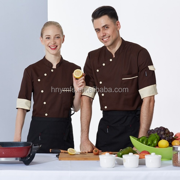 Customized White Chef Cook Uniform Hotel Kitchen short sleeve topspants uniform