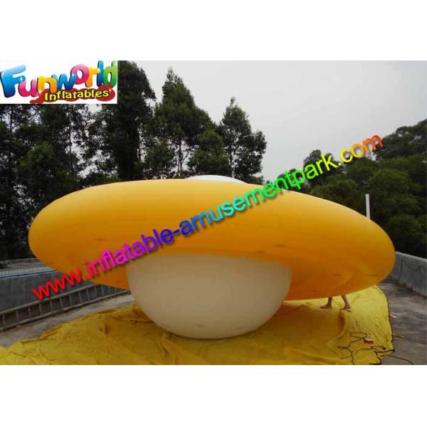 0.16mm PVC Inflatable Helium Yellow UFO Saucer Balloon For Advertising