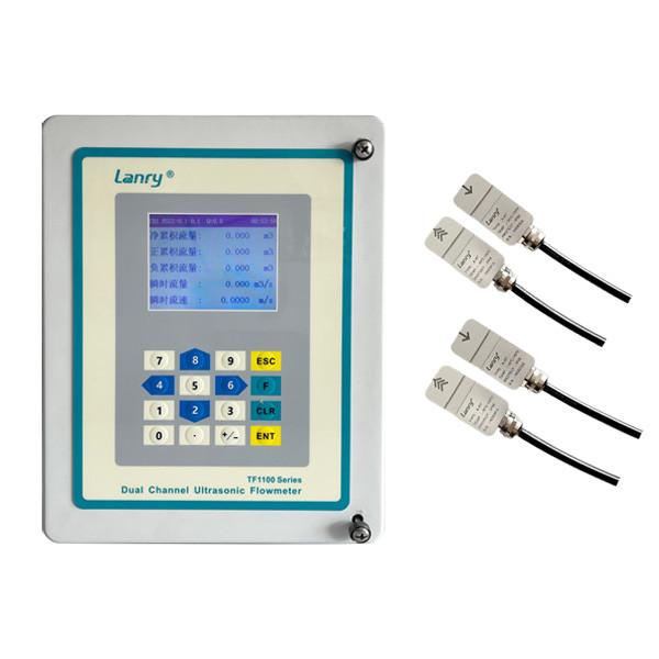 Dual Channels Ultrasonic Flow Meter Clamp On For Water Ultrasonic Flowmeter