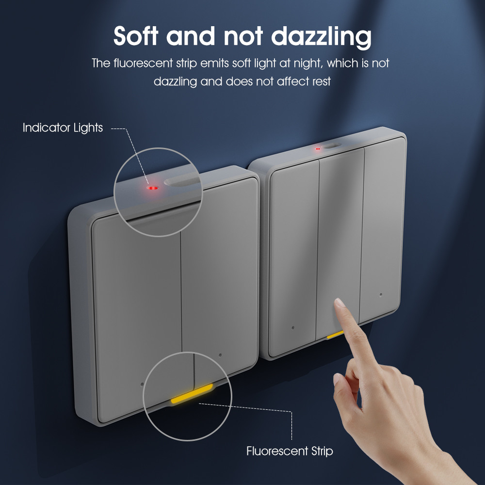 Tuya WIFI touch Switch Smart home with Type C Timing Voice App Alexa, Google Home RF433 Smart EU Wall Light Button Switch