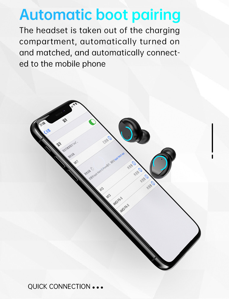 CVC8.0 Wireless Bluetooth Earphone Noise Canceling Mic DSP FCC TWS