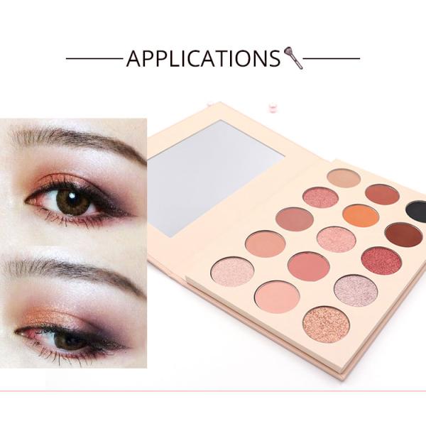 17*12*3cm Waterproof Natural Glitter Eyeshadow Palette With Morror