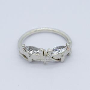 Double Marquise Zircon hypoallergenic septum ring Tie Wire 16G 10mm