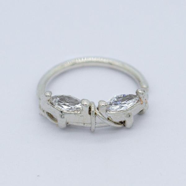 Quality Double Marquise Zircon hypoallergenic septum ring Tie Wire 16G 10mm for sale