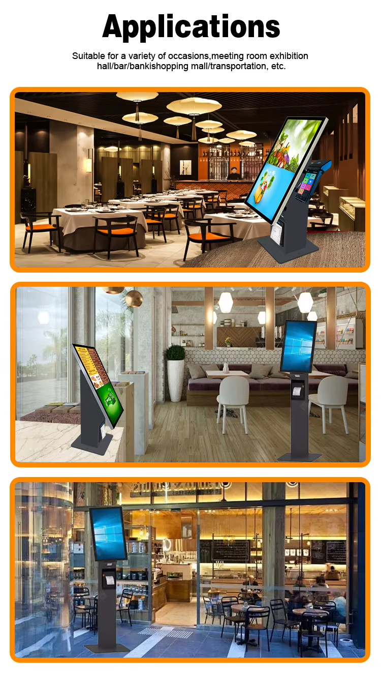 15.6" Self Service Order Fast Food Tablet POS Payment Kiosk with Capacitive Touch Optional Touch Screen