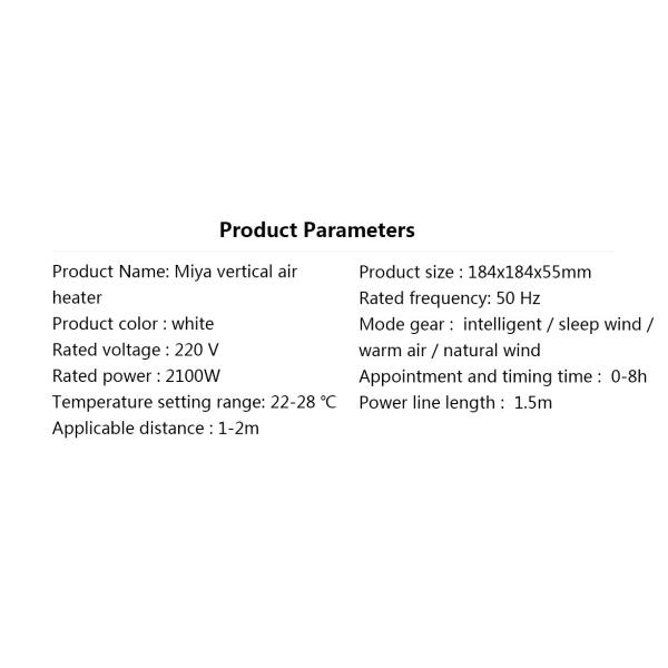 Xiaomi Mijia Electric Heater2100W Infrared Probe Sensing PTC Heating Vertical Control By Smart APP