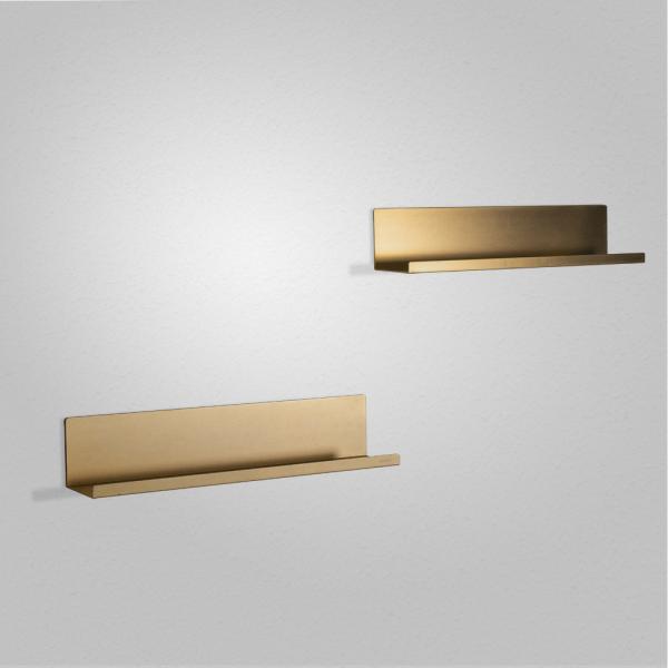Floating Golden Aluminium Wall Shelves Decorative 550mm For Bedroom