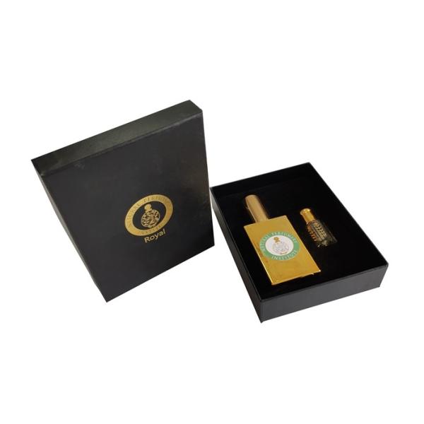 Small Black Lid And Base Boxes Eva Foam For Holding Perfume Bottle