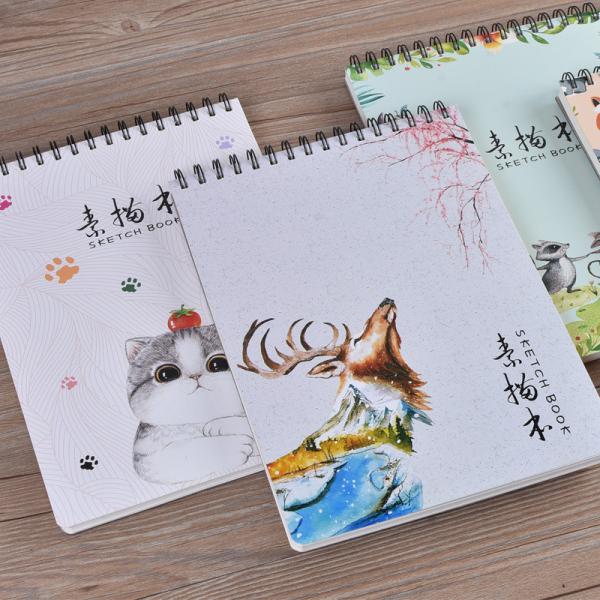 Quality Diary Black Paper Notepad Coil Sketch Notebook Stationery Gifts Spiral Notebook for sale