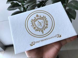 China Classic Ivory Foil Stamped Wedding Invitations Cards With Pure Cotton Paper Type wholesale