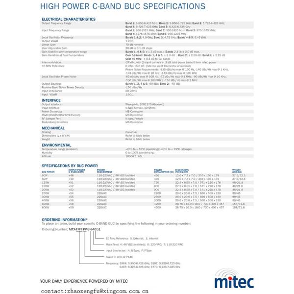 MTX 60-800W C-Band Amplifier