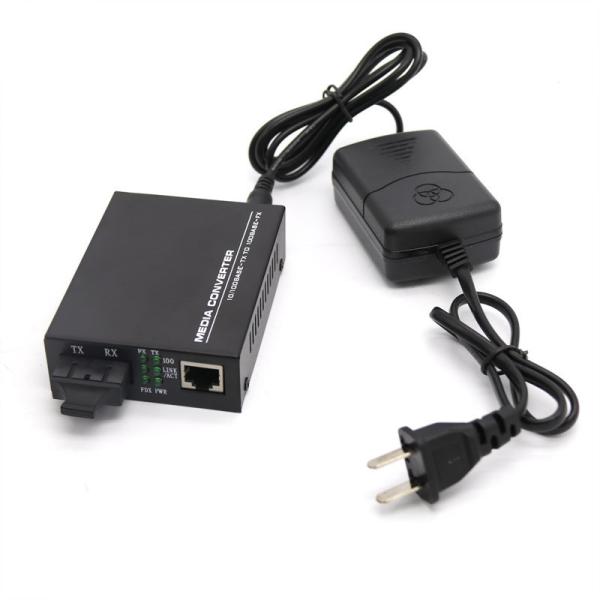 10/100/1000Mbps Fiber media converter SM Duplex SC 20km with DC power