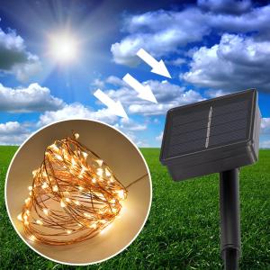 China 10m 100 LED Multi-Color 2V 150 mAh Solar Panel Powered LED String Light For Outdoor Decoration wholesale