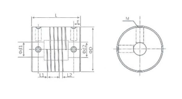 Parallel Aluminum Flexible Shaft Coupling GL Series LS SAE Spline Coupling