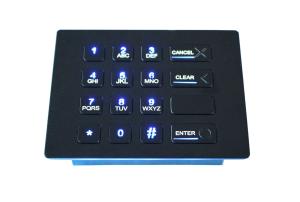 Customizable vandal proof keypad backlit , metal numeric keypad salt fog proof