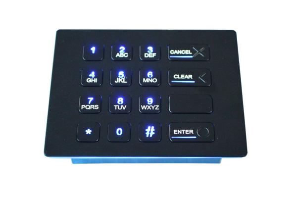 Quality Customizable vandal proof keypad backlit , metal numeric keypad salt fog proof for sale