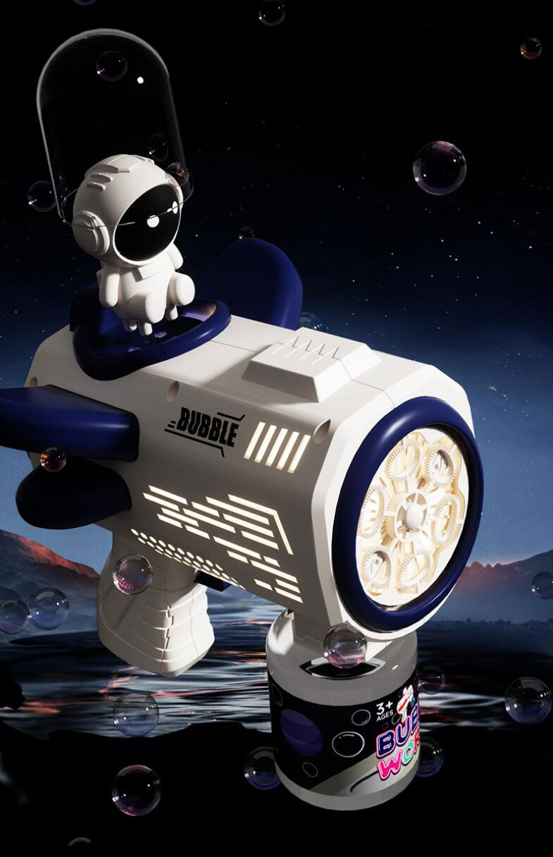 Fully Automatic Bubble Gun with 6-Hole Astronaut Design Unisex Age Range 0 to 24 Months