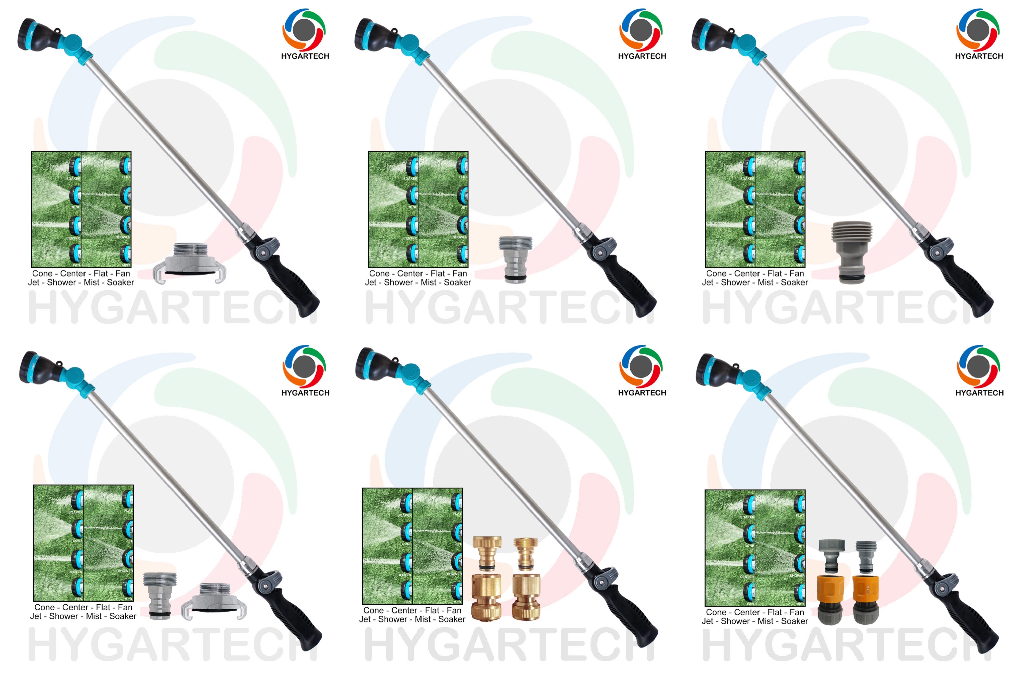 Thumb Control 8 Modes Hose Spray Wand With Swivel Head