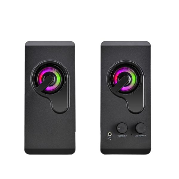 Quality New Private PC Accessories LED Lighting Portable Computer Laptop 2.0 USB Speaker for sale