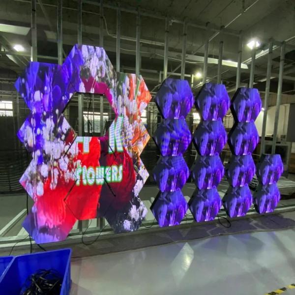 Hexagonal LED display Double Sided led display logo LED Display Hexagonal Led Screen