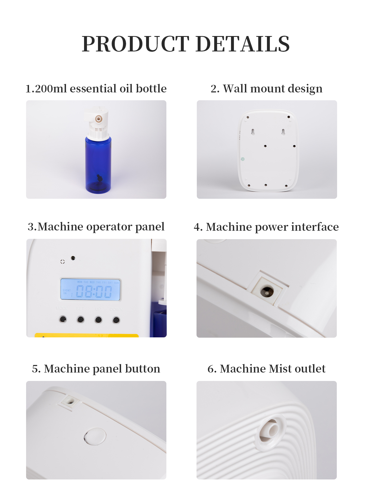 HOMEFISH Electric Aroma Diffuser 200ML Large Capacity Intelligent Remote Control Portable Aromatherapy Machine for Home