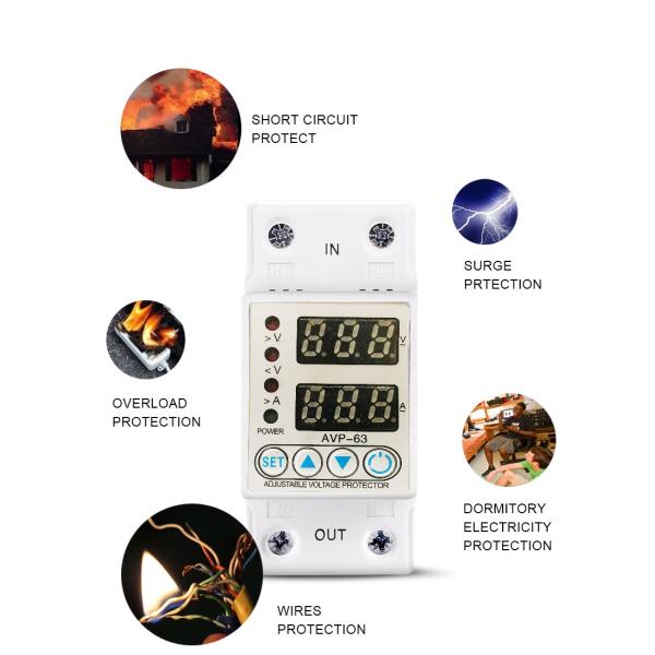 Digital Voltage Protector Home Voltage Protector Electrical Voltage Surge Protector