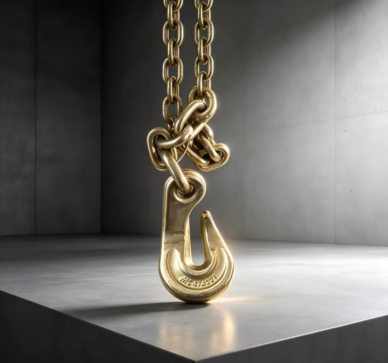 Heavy Duty G80 Binder Chain Galvanized Tie Down Chain Customzied With Bent Eye Hooks