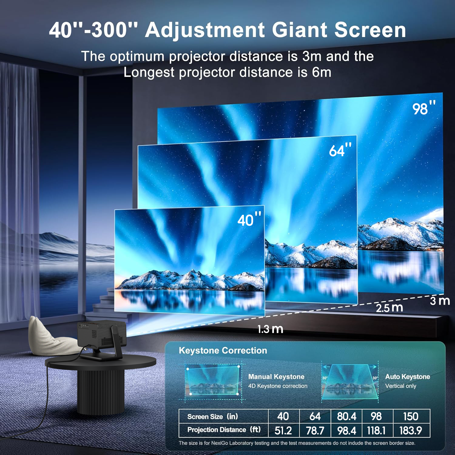 White Dust Free projector 1080P Smart Projector 4k With Netflix