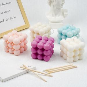 China Customized White Soy Rubix Cube Luxury Big Scented Bubble Candles wholesale