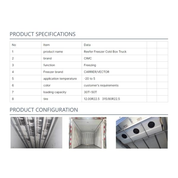 13.7/12/6.1 Meter Refrigerator Semi Trailer Ensuring Safe And Efficient Transportation Of Perishable Goods