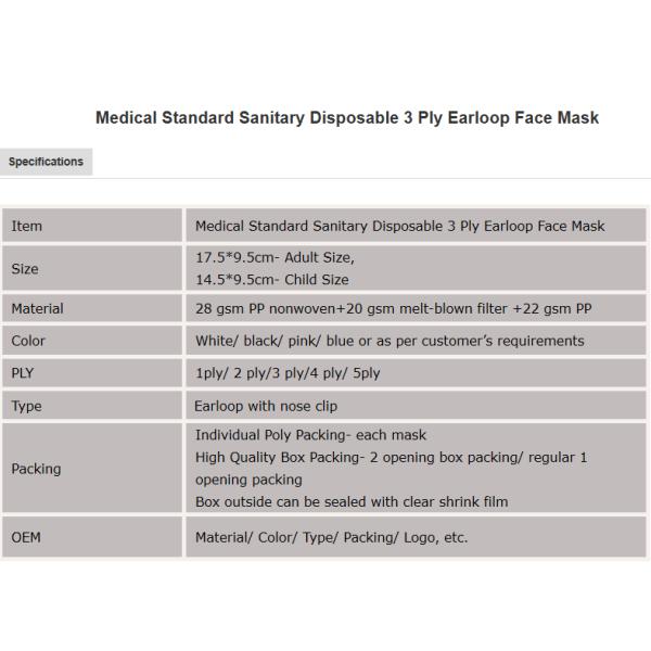 Anti Virus Non Woven Disposable Mask Easy Carrying For Children / Adult