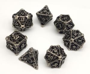 Odorless Tabletop Black Polyhedral Dice , Lightweight Sharp Metal Dice
