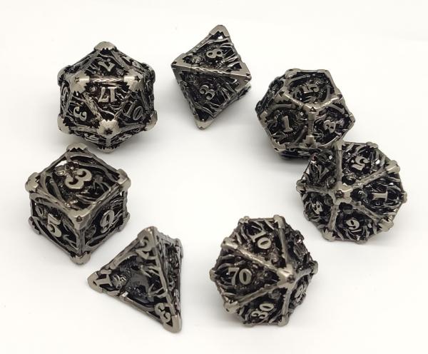 Quality Odorless Tabletop Black Polyhedral Dice , Lightweight Sharp Metal Dice for sale