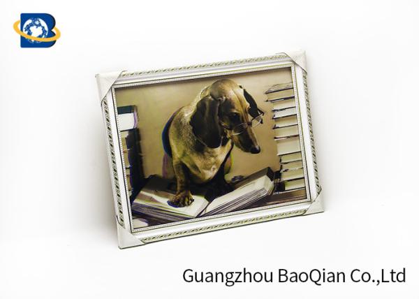 Quality Dog Animal 3D Lenticular Pictures PVC / MDP Frame Decoration Of Free Sample for sale