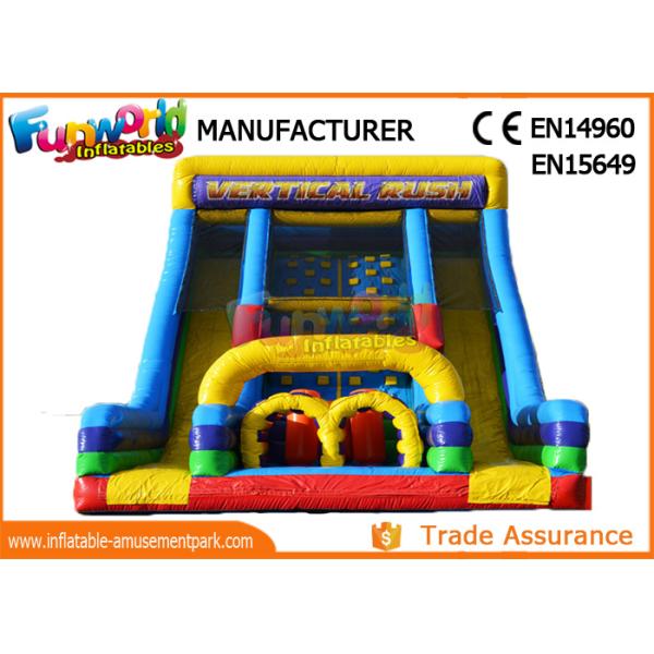 0.55 MM PVC Tarpaulin Inflatable Obstacle Course , Inflatable Climbing Wall And Slide