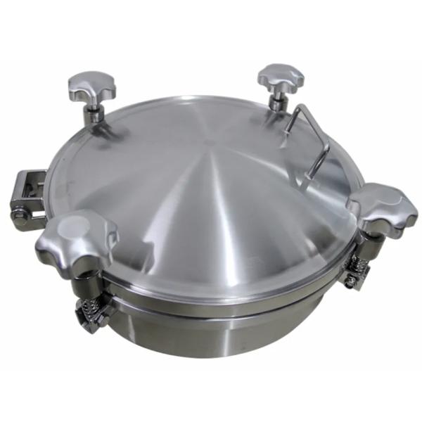 Sanitary Non Pressure Oval Manhole Cover in Stainless Steel with Equal Connection