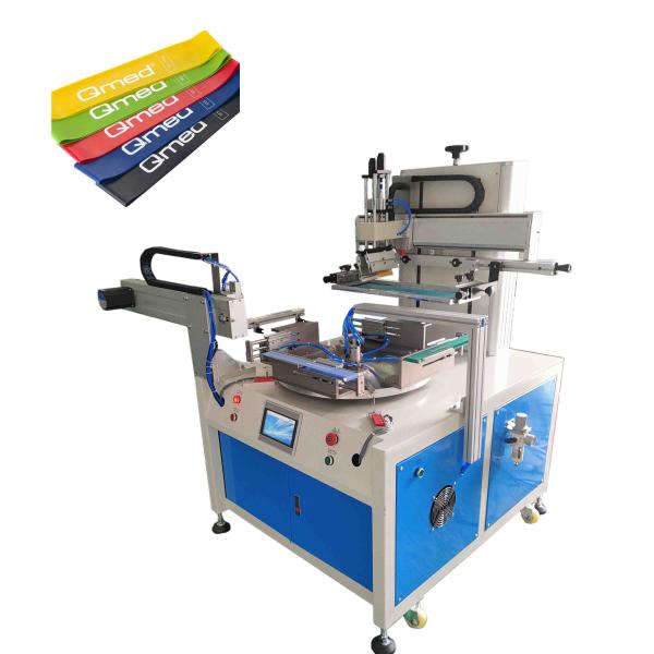 Quality Four station rotary Flat Screen Printing Machine for Resistance Loop Bands for sale