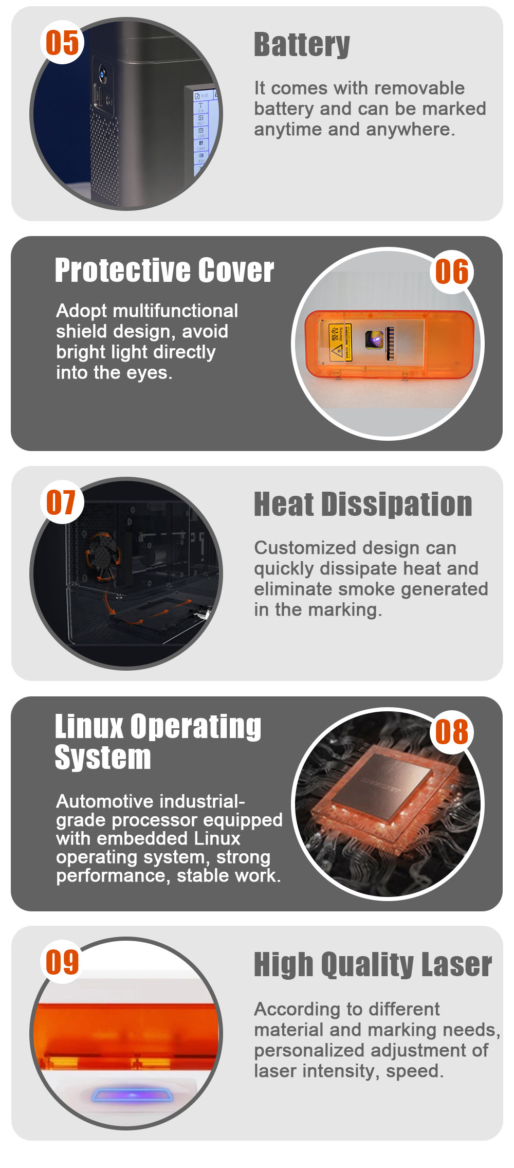5W Intelligent Rechargeable Laser Mark Marking Machine PEDB-30 For Packaging Wood Ear Tag